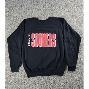 Vintage Oklahoma Sooners Black Sweatshirt Size L/XL Crewneck OU Neon Pink Rare